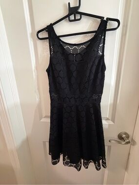 Trixxi Black Lace Fit-and-Flare Mini Dress